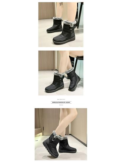 Women's Winter Snow Boots - Fleece Lined, Warm, Waterproof, Non-Slip, Comfortable Mid-Calf Thickness.