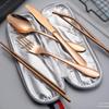 8Pcs Tableware Set Stainless Steel Spoon Fork Chopsticks Straw Cleaning Brush with Storage Case for Eco Friendly Outdoor Lunch