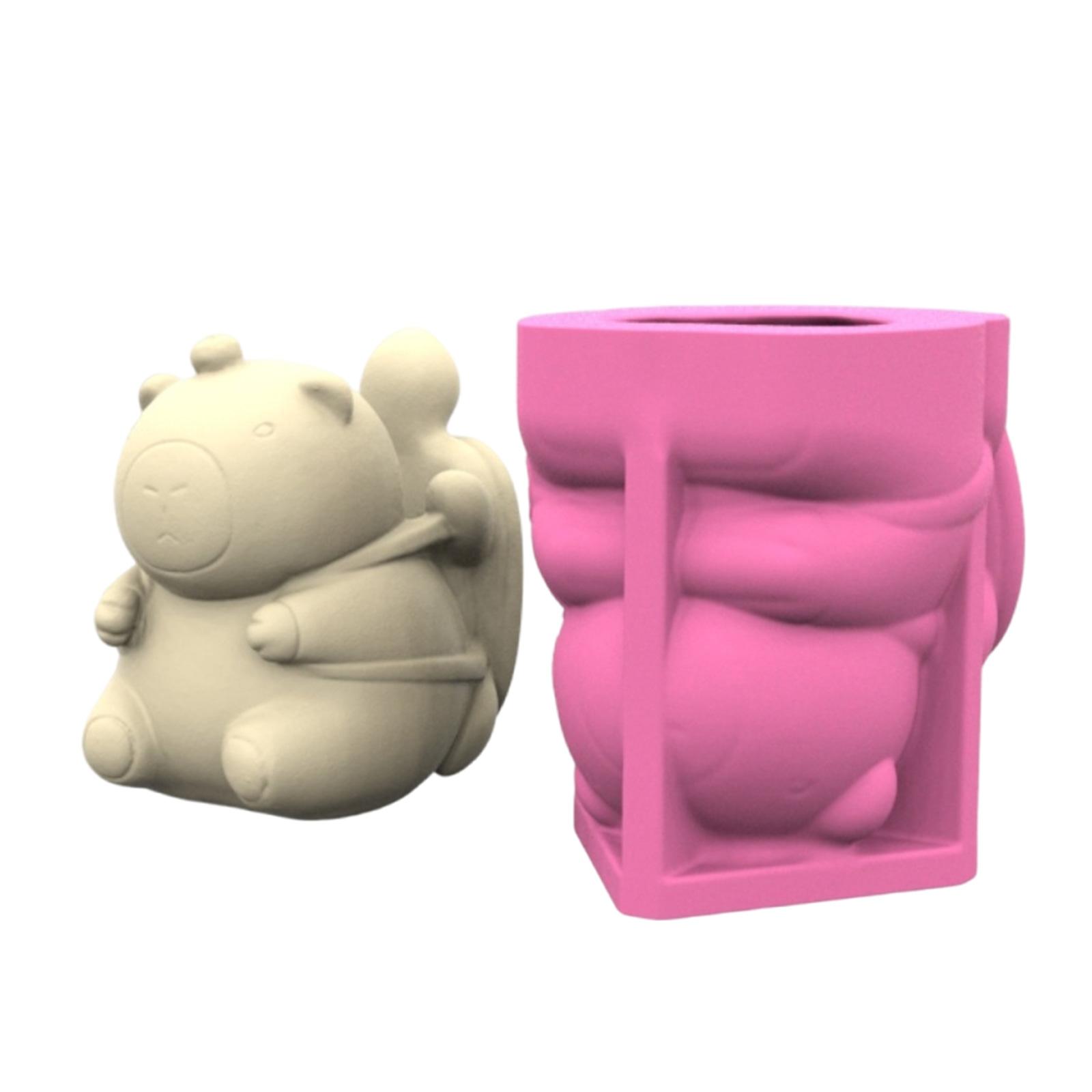 

Силиконовые формы для бетонных цветочных горшков в форме капибары, подходят для суккулентных кашпо и держателей для ручек, ручная работа