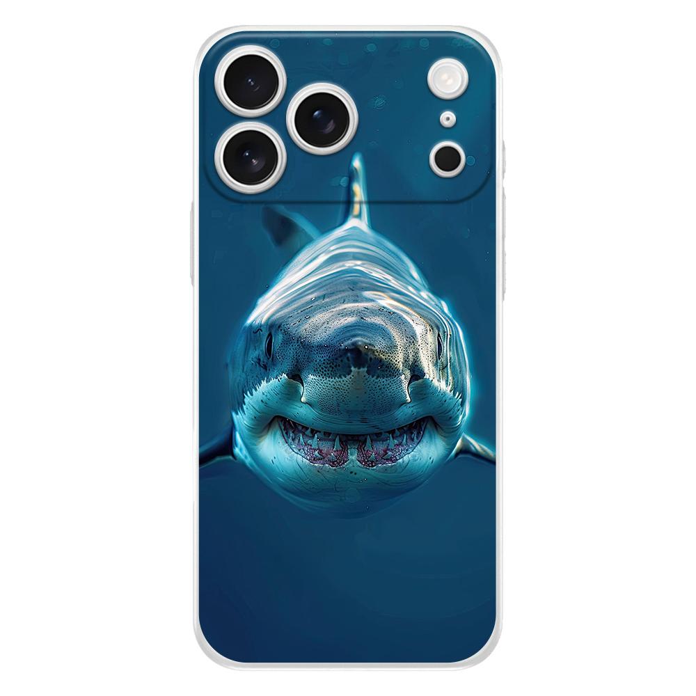 Soft Clear TPU Phone Case For iPhone 17 Air 16E 16 11 15 14 Pro MAX 12 13 7 8 Plus SE Easter Cover Fullback Protection Shark