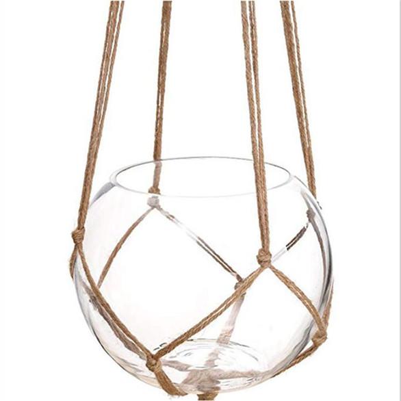 Gardening Greening Flower Pots Hemp Rope Hanging Net Flower Pot Basket Hanging Gondola Hand Made Twine 90cm 105cm 122cm