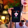 Anti-lost Hanging Neck Phone Bag Cartoon Modern Lady Storage Bag Zipper Soft Shoulder Case  School