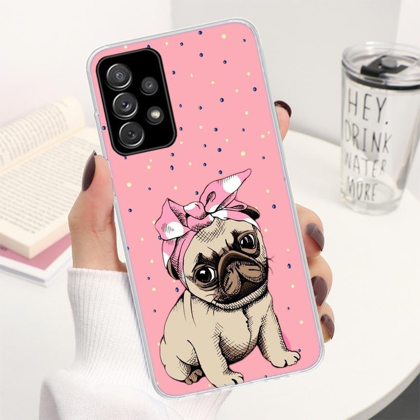 Love Pugs Cute Dog Phone Case For Samsung Galaxy A16 A26 A36 A56 A15 A14 A13 A12 A55 A54 A53 A25 A24 A23 A35 A34 A33 A05S A04S A