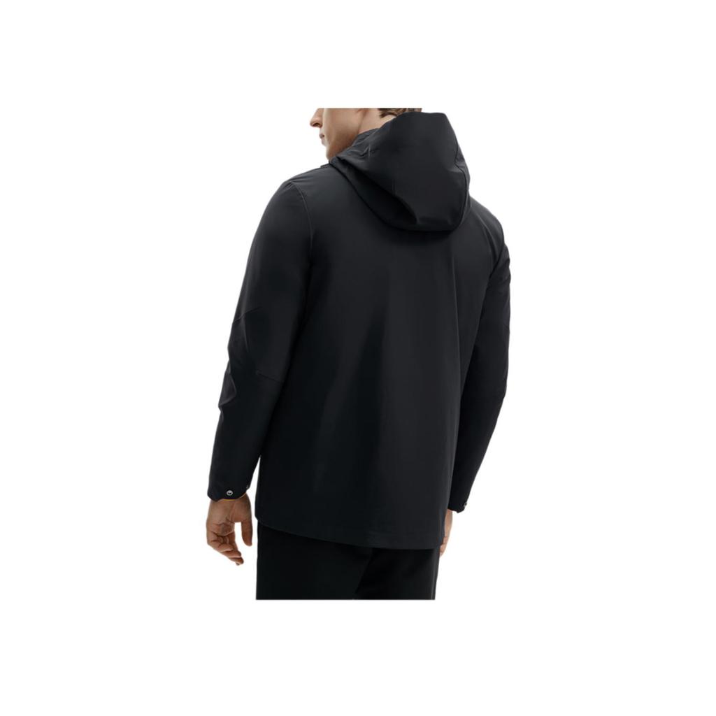 Fila Solid Color Zip-Up Hooded Reversible Long Sleeve Cotton Jacket Men Jackets Black F11M412701F-BK