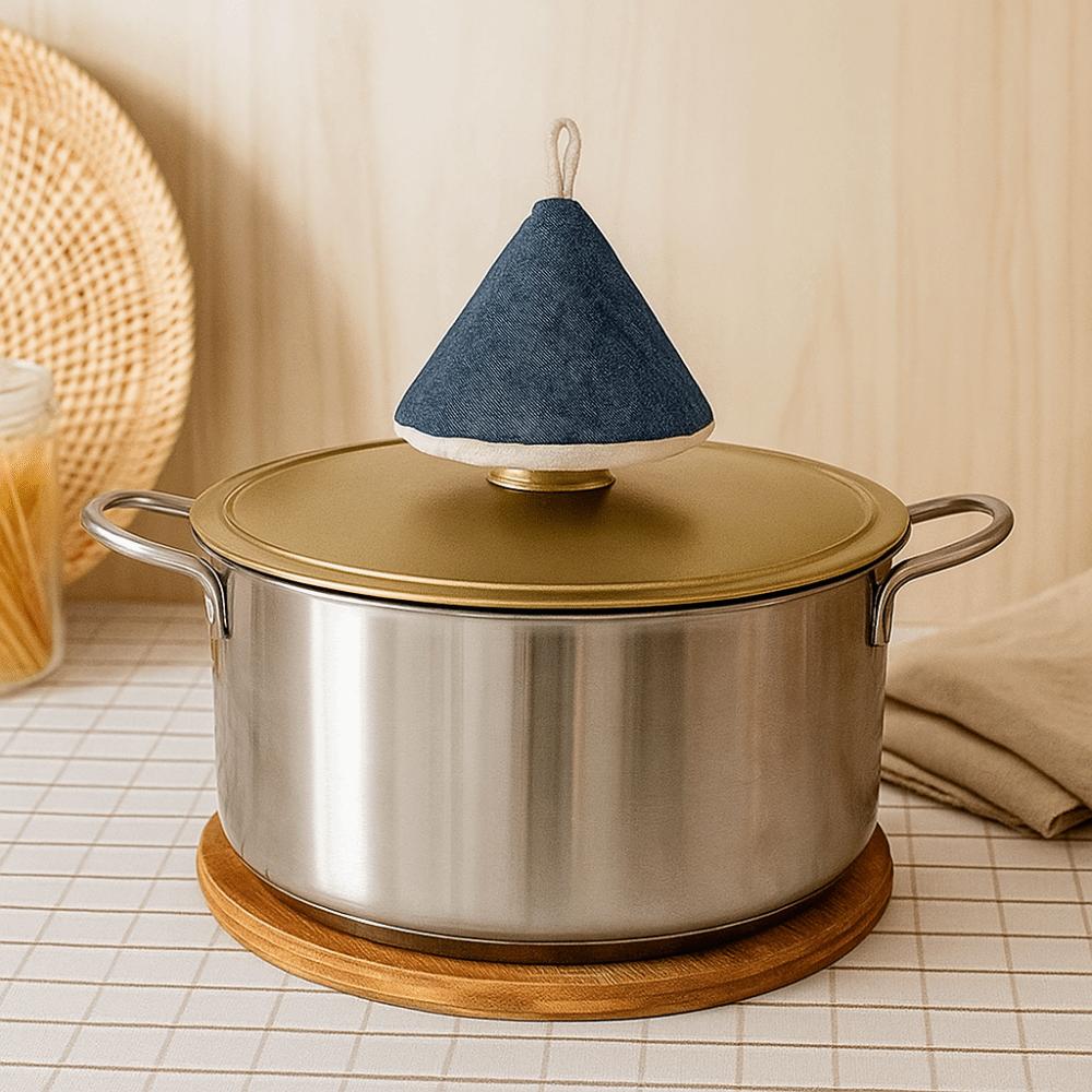 2PCS Cotton Mini Pot Hat Microwave Safe Pot Handle Gloves Anti-Scalding Pot Hat  Microwave Cooking
