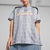 Puma Retro Color Block Letter Print Casual Breathable Training Short Sleeve Football Shirt Unisex Tops Gray 627933-42