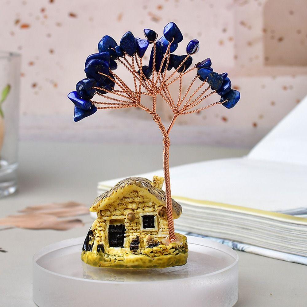 Multicolor Fortune Tree Figurine Creative Lucky Tree Ornament Natural Crystal Tree  Desktop