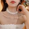 New Year's Crystal Fringed Plush Necklace Autumn and Winter Choker Sweet Neck Chain Niche High-end Versatile Jewelry