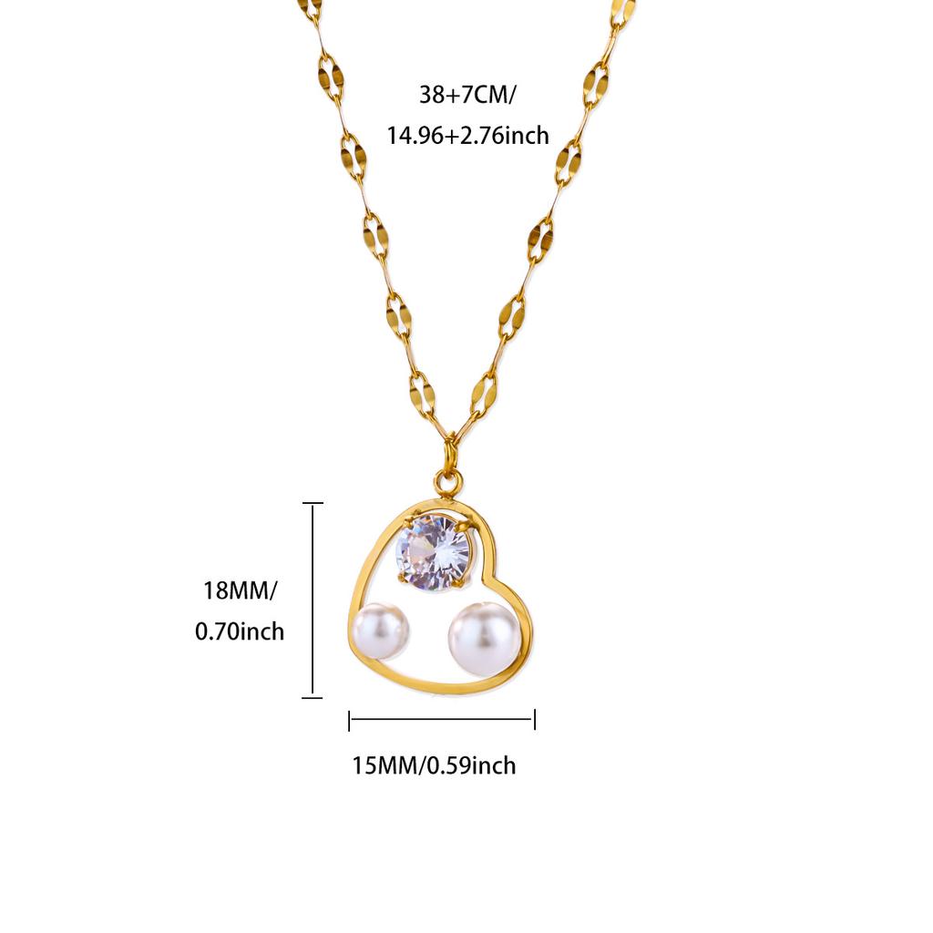 Stainless Steel Heart Star Necklace for Women Gold Color Anti Fading Choker Marine Life Zircon Summer Vacation Accessories Gift