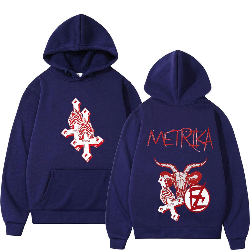 Singer Metrika Album Tour Print Hoodie Herren Damen Mode Sweatshirts Winter Oversized Pullover Streetwear
