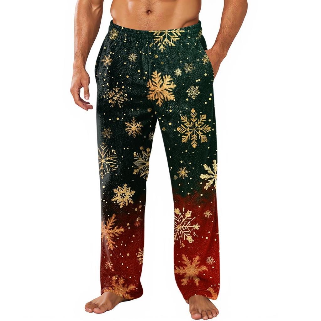 Men's Allover Printed Home Pants Sleeping Pajama Pants Long Pants Pajama Pants