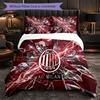 Set Lenzuola AC Milan Modello 3 Pezzi Morbida Copripiumino in Microfibra con Federe per Camera da Letto