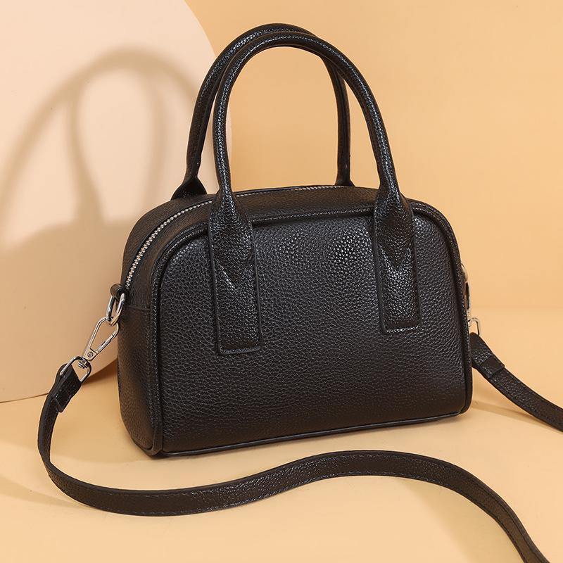 Neue Retro-Umhängetasche Damen Hochwertige Handtasche Kissenform Einfach Echtes Leder Vielseitig Pendler-Umhängetasche
