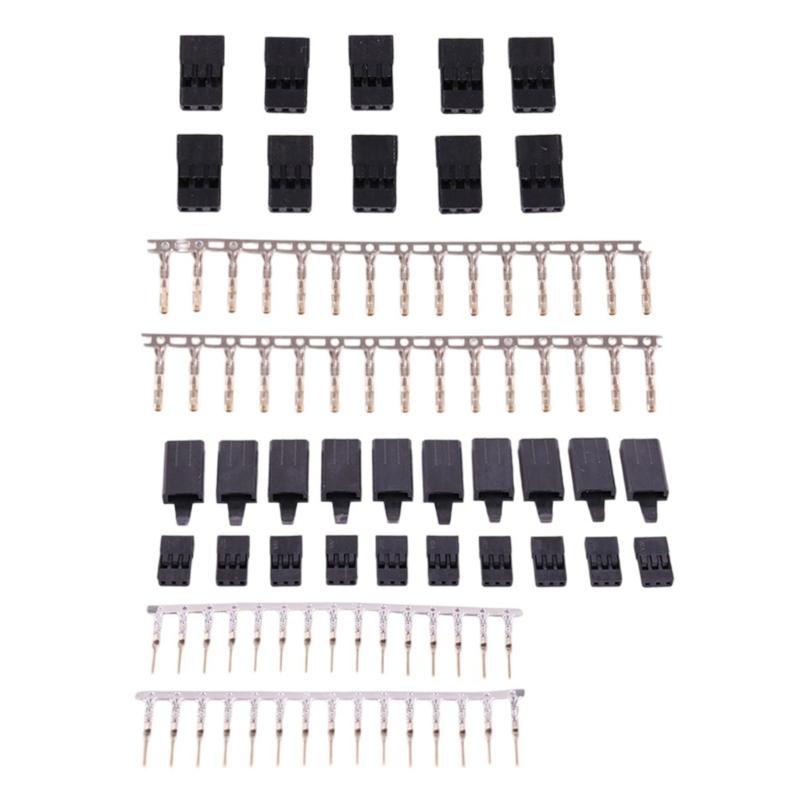 10 Pair Servo Plug Female/Male Extension Connector Receiver Plug Signal Transmission Lock and Pin Set For Futaba JR