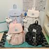 Schoolbag New Lightweight Small Schoolbag Star Printing Drawstring Simple Backpack Female College Student Commuter Travel Small Backpack Female