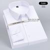 Men's Wrinkle-Resistant Polyester Stretch Long Sleeve Dress Shirt