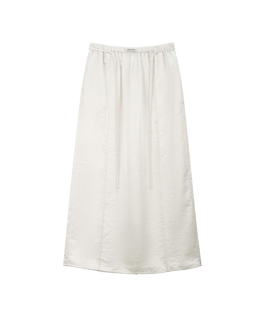 Kwinseulaebis Fleur Satin Banded Tuck Long Skirt