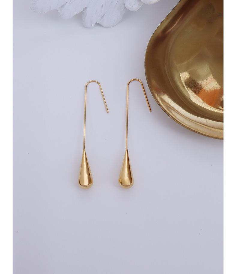 European & American Minimalist Versatile Teardrop Earrings: Exaggerated Court-Style Studs for Women