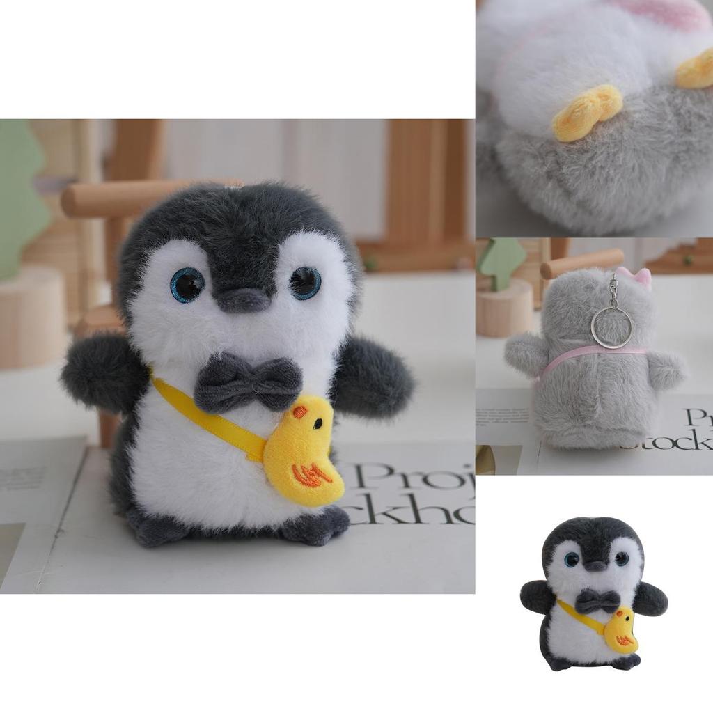 Cute Penguin Plush Toy Bag Charm With Detachable Hook For Travel And Gifts