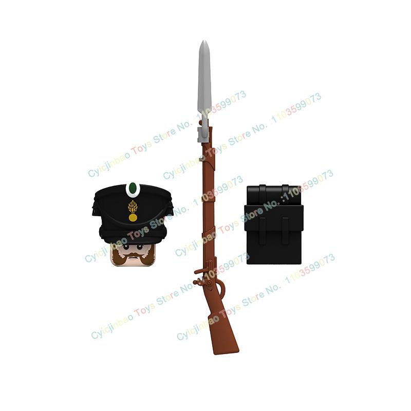Napoleonische Kriege Britische Französische Füsiliere Dragoner Bausteine Actionfiguren Zubehör Kopf Waffe Kinderspielzeug N001-048