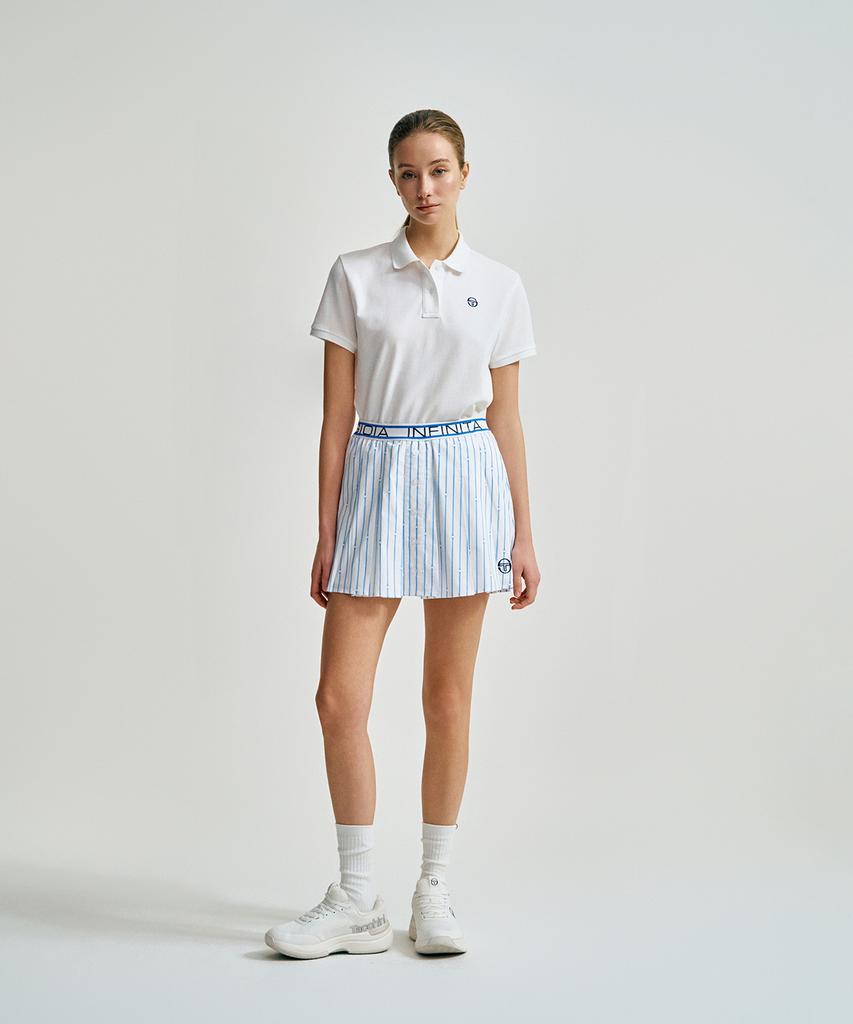 SERGIO TACCHINI W Colonna Striped Flare Skirt (Blue)