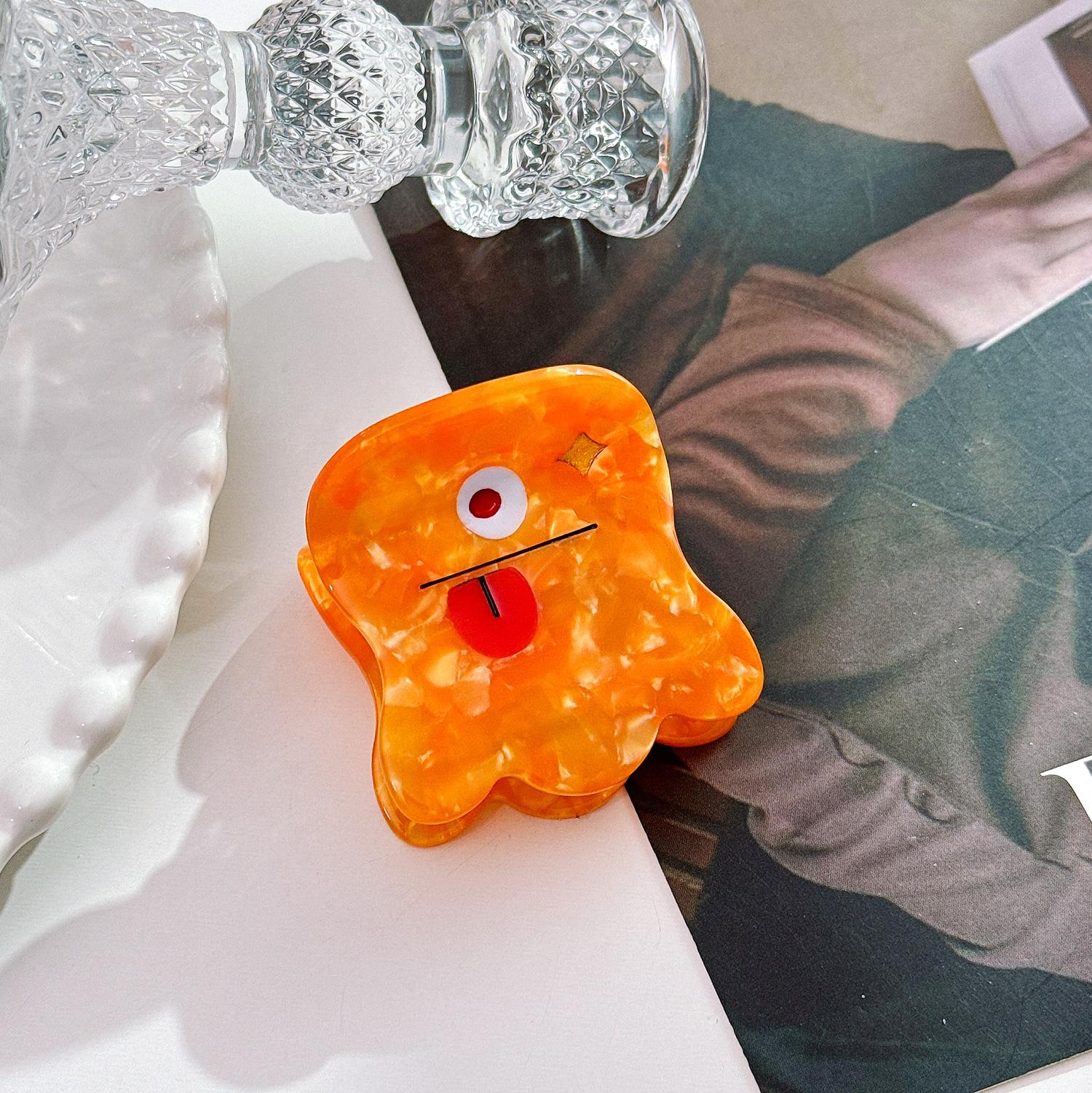 

Quirky Cute And Mini Hair Accessories Featuring Fun Monster Shapes For Girls Orange 4.5cm