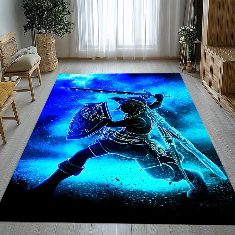 Retro Z-Zelda Cartoon Link Games Living Room Non-Slip Area Rug Soft Carpet for Bedroom Kids Playroom Sofa,Home Decor Doormat