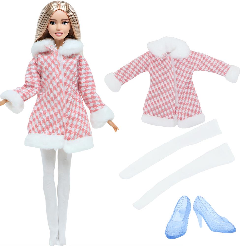 11.5'' Girl Doll Clothes with Shoes Mixed Style Winter Coat Blouse Pants Dress 11.8'' 30cm Doll Boots Accesories Toy