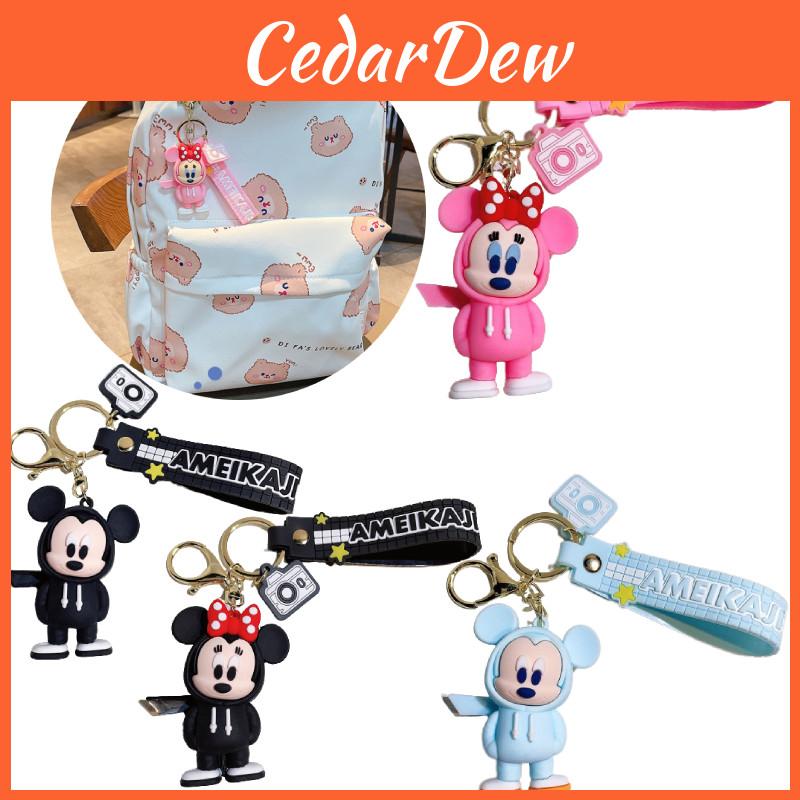 Cute Cartoon Pvc Keychain With Classic Mickey And Minnie Design