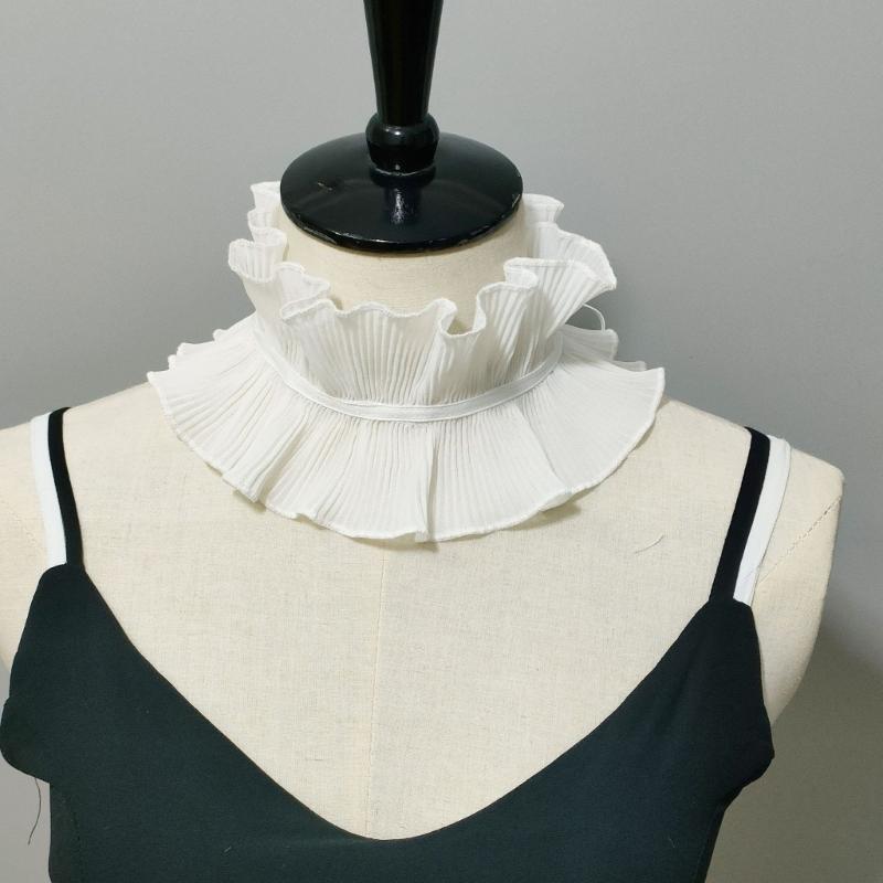 Women Yarn Jabots Collar Detachable Ruffled Collar Victorian False Collar Exotic
