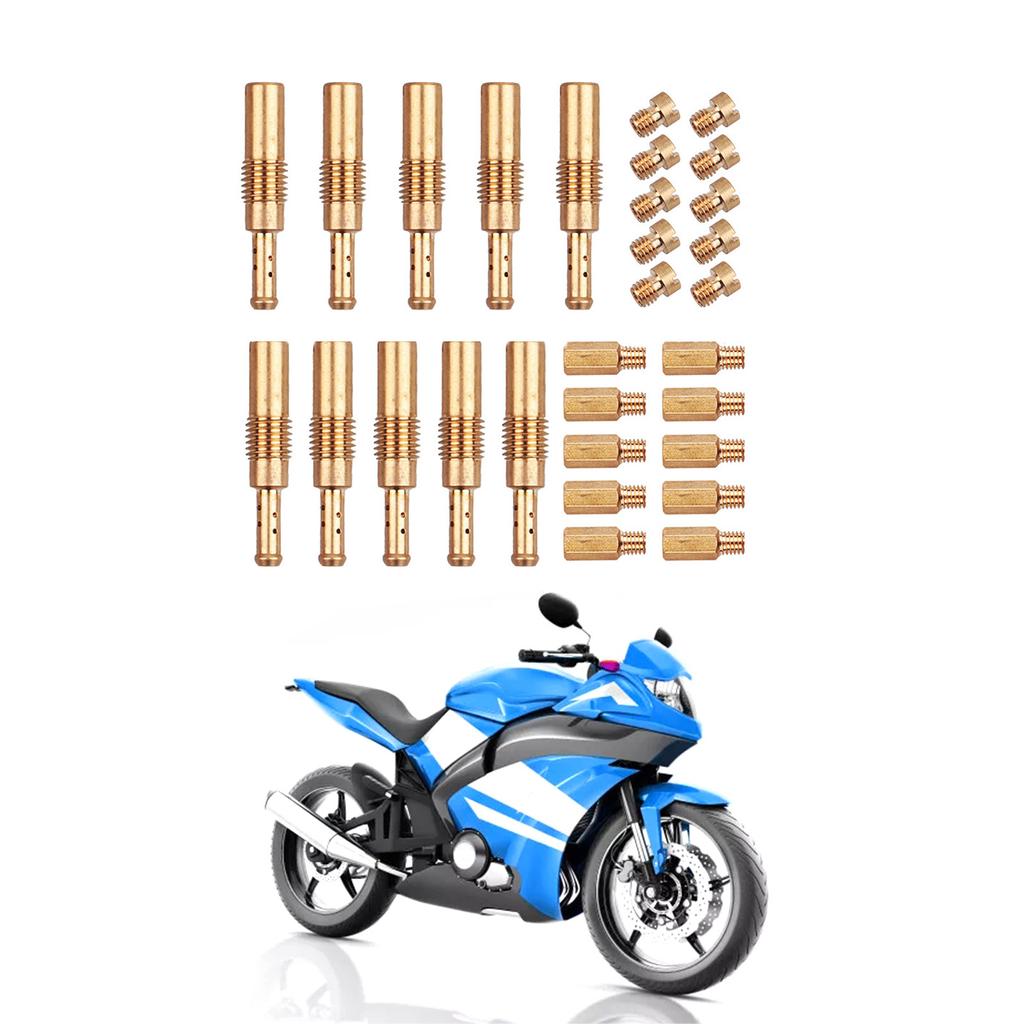 30pcs/Pack Compatible for PWK CVK Motorcycles Carburetor Main S Slow Pilot Idle S Injector Nozzle Pilot Kit