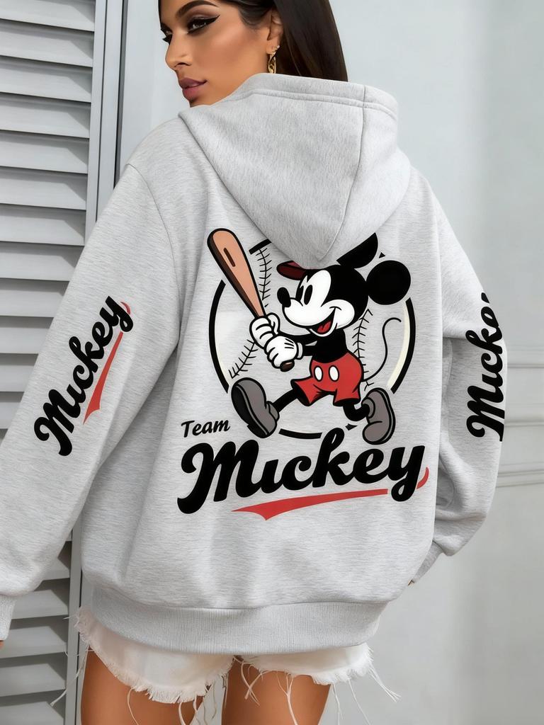 Oversized Vintage Disney Mickey Hoodie Women Men Casual Pullover Sweatshirt Streetwear Long-sleeved Tops Spring Autumn Fashion