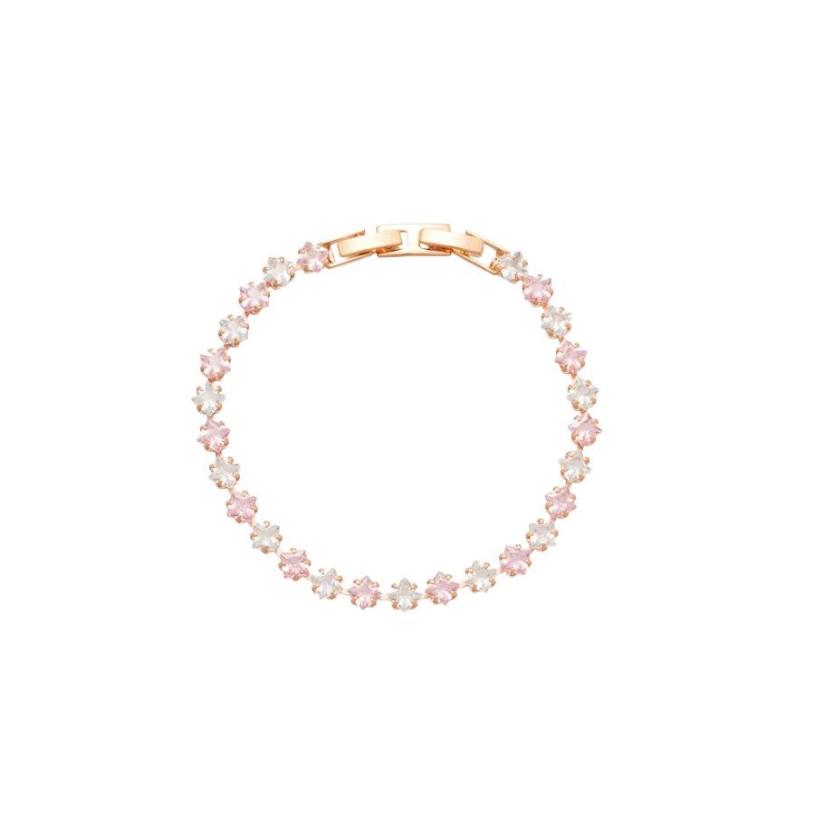 Korean Simple Bling Zirconia Flower Bracelet: High-End, Fashionable, Versatile, Sweet Women's Jewelry