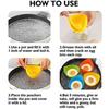 Kitchen Accessories 4Pcs/lot Silicone Egg Poacher Boiler Mould Cups with Stand Designs High Temperature Resistance Home Gadgets