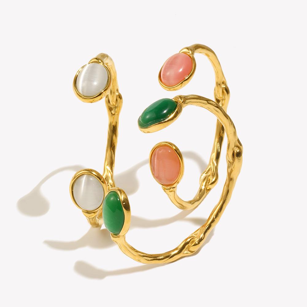 Oval Open Irregular Bracelet for Women, A Unique and Niche Wrist Accessory, Versatile Commuting Fashion Jewelry Accessory.