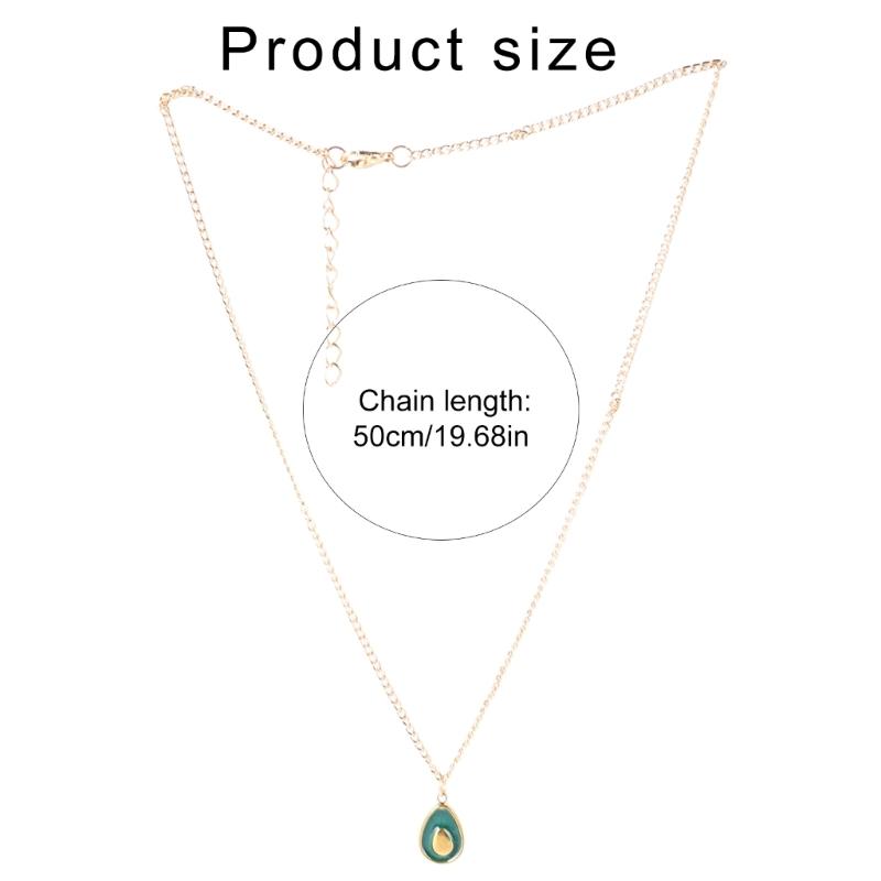 Fashionable Avocado Charm Necklace Fashion Jewelry Accessory Unique Shape Alloy Pendant for Trendy Women Ladies