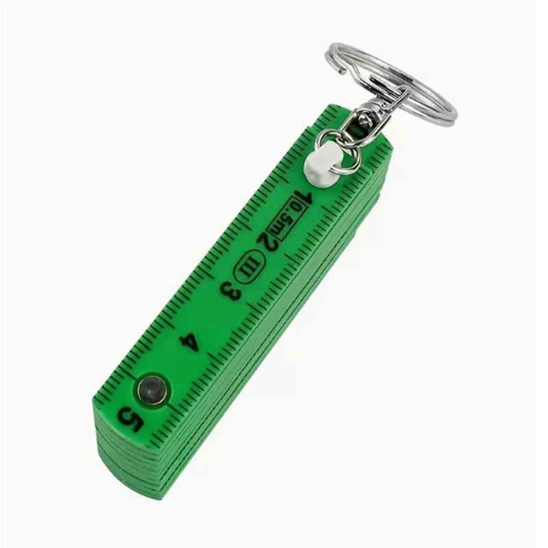 

1pc Multifunctional ABS Plastic Folding Ruler,45cm/17.72in,10-Fold with Keychain,Compact and Portable,Folding Ruler Drawing Tool зелений