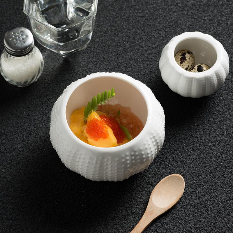 Spanish Creative Molecular Cuisine Sea Urchin Bowl French Ceramic Plate Oyster Bowl Mushroom Plate Restaurant Sashimi Small Bowl