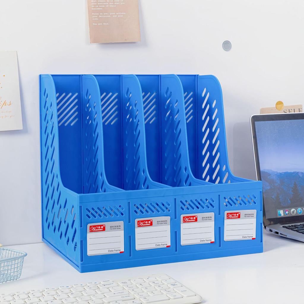 Viersäuliger Büro-Aktenständer mit Stifthalter Verdickter Schreibtisch-Organizer Dokumenten- & Schreibwarenaufbewahrung Effizientes Arbeitszubehör