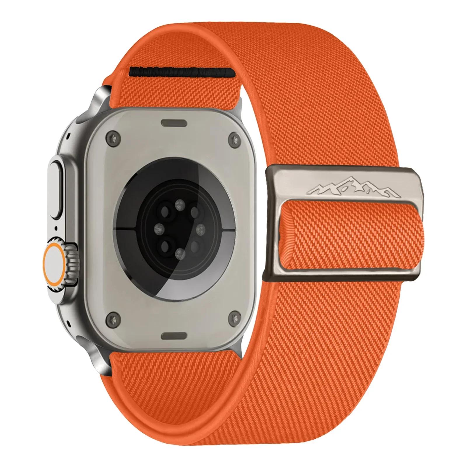

Ремешок для Apple Watch 45мм 44мм Ultra 49мм 40мм 42мм 41мм 38мм 40 44 мм Широкий Нейлоновый iwatch Series 9 Se 8 2 Ремешок Браслет 38mm 40mm 41mm оранжевый