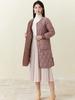 Women's Quilted Long Cotton Coat with Fur-Trimmed Sleeves 2401