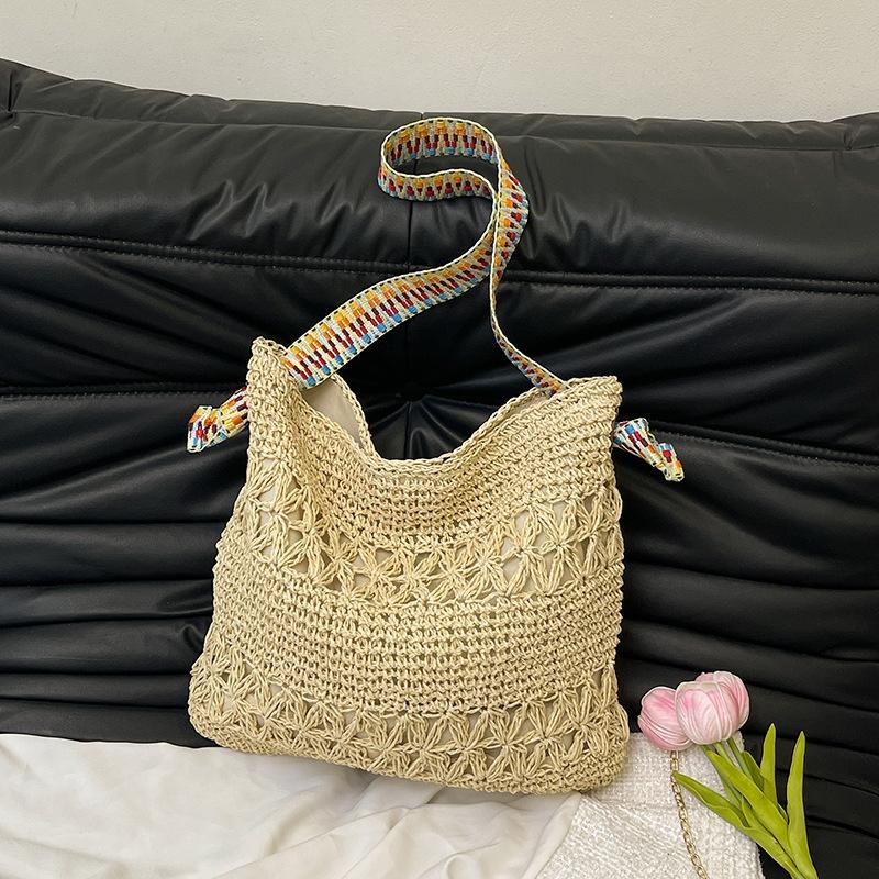 Holiday style going out woven bag women's new temperament simple shoulder bag foreign style versatile beach bag