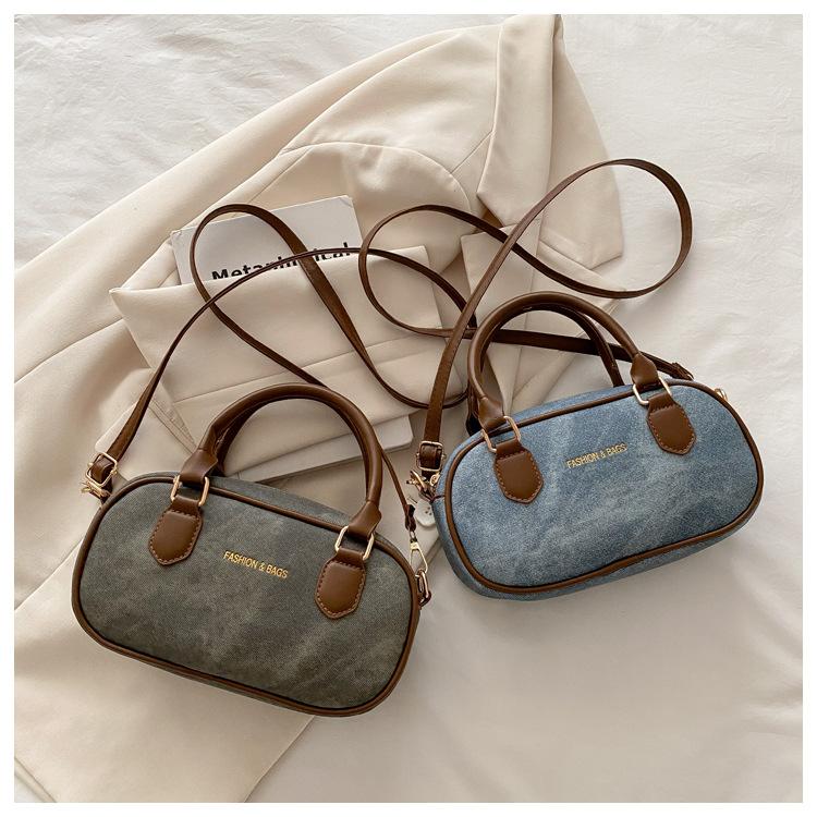 Fashion Simple Texture Boston Retro Large Capacity Handheld Shoulder Crossbody Pillow Bag For Women