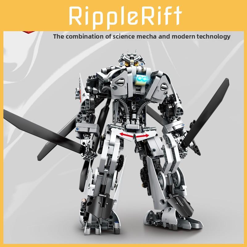 Robot Transformable Armed Helicopter Assembling Building Blocks Toy Children