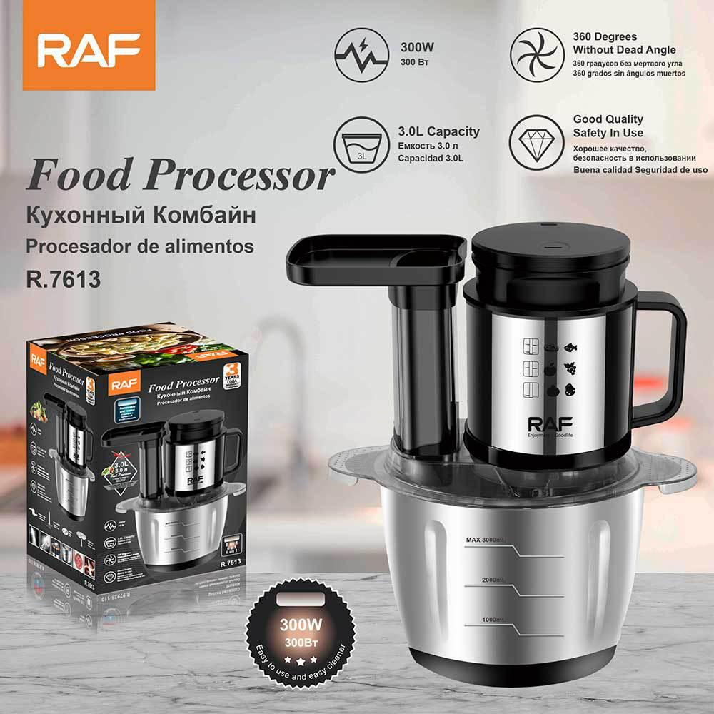RAF European Electric Meat Grinder & Food Processor, 3.0L, Stainless Steel, Six-in-One Multi-functional. EU Standard