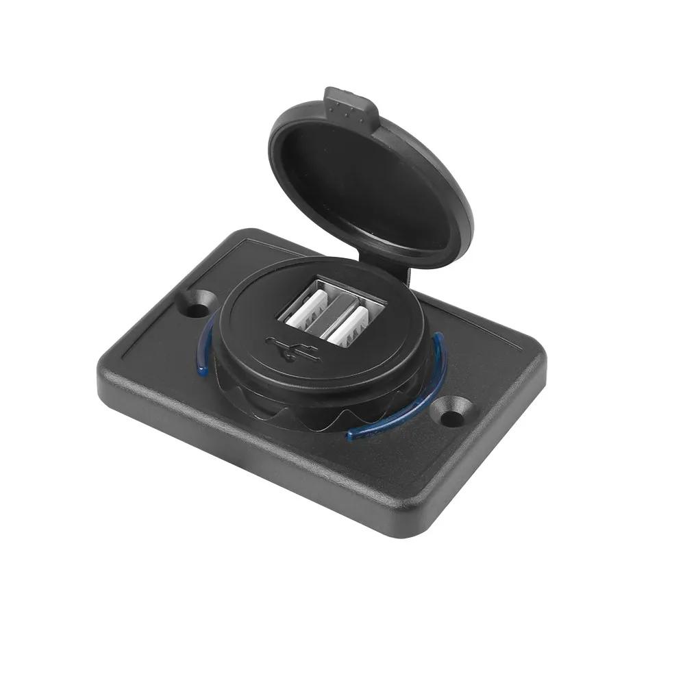 Quick Charge QC 3.0 Dual USB Ladegerät mit Schiebekappe 36W Wasserdicht 12V/24V Schnelllade-USB-Ladegerät für Auto Boot Bus Wohnmobil Zuhause