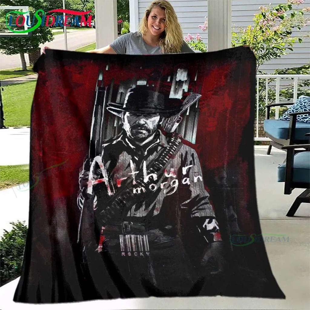 Popolare Ruolo del Gioco A-Arthur Morgan Coperta Quattro Stagioni Copertura per Divano Coperta da Viaggio Peluche Coperta per Pausa Ufficio da Viaggio Regalo