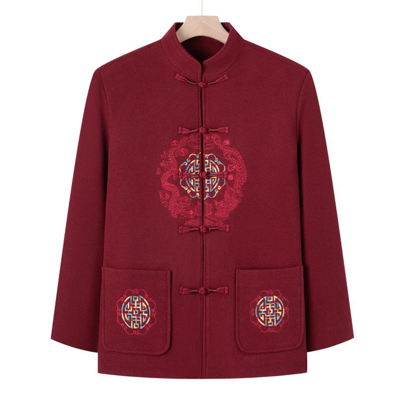 Middle-aged and Old Velvet Jacket, Old Man's Birthday, Tang Clothing, Male Year 0 Grandfather's Birthday, Thickened Warm Winter Cotton Clothing