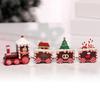 Xmas Train Ornament Cute Festive Wooden Train Window Desktop Decoration for Holiday Brown