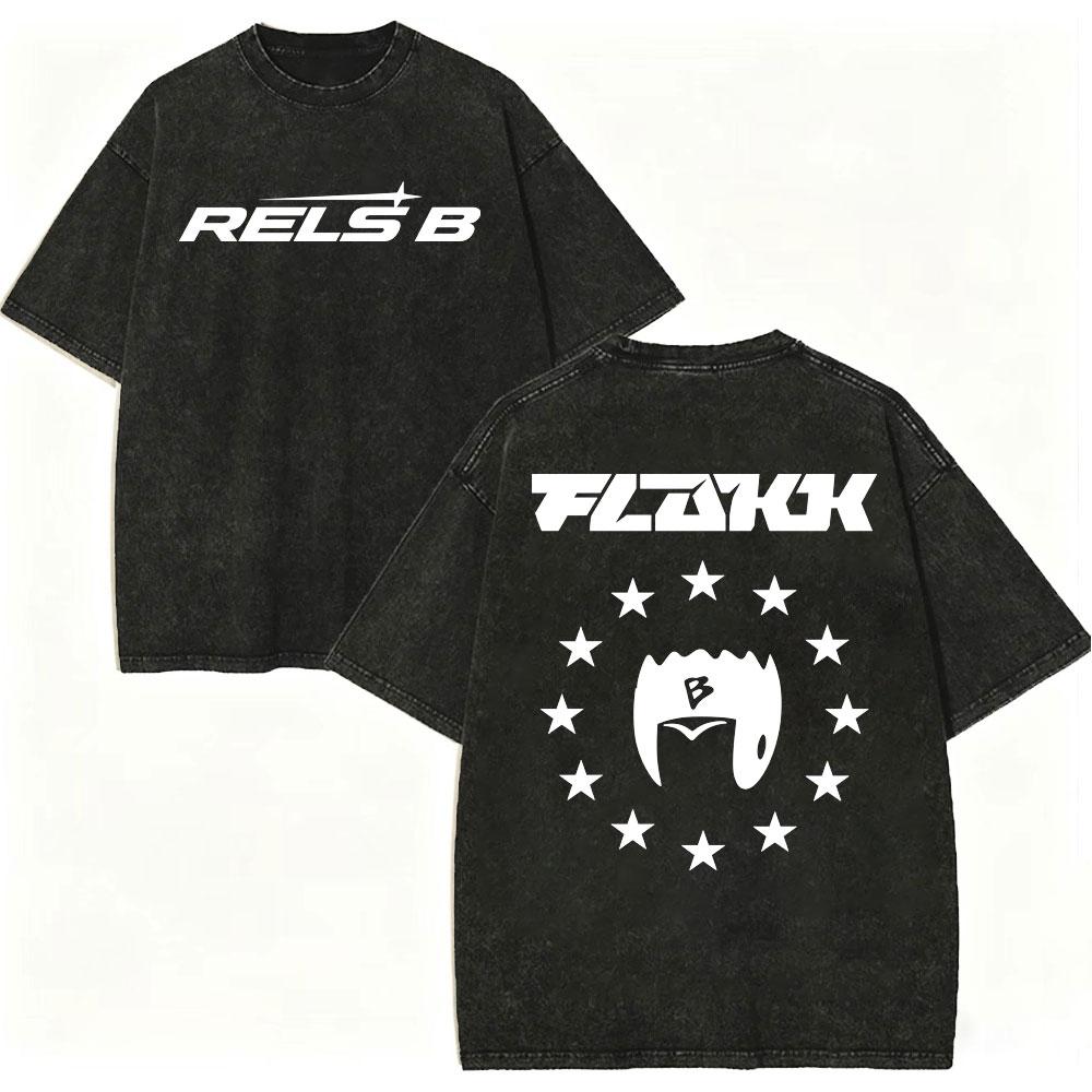 Vintage Washed Rapper Rels B Album Merch Tshirts Men Women Hip Hop Fashion Short Sleeve T Shirt Summer Casual Cotton Tshirts